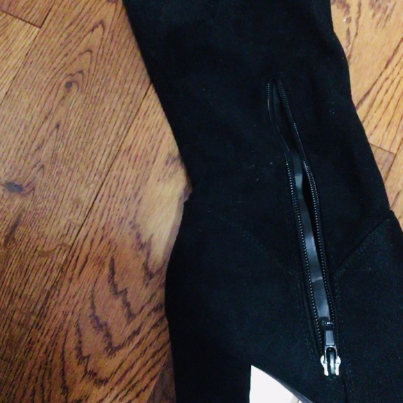Black Suede Over-the-Knee Boots - Picture 2 of 5